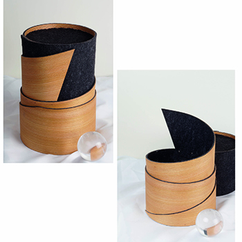 ulmenurne mit filzbezogenem Deckel